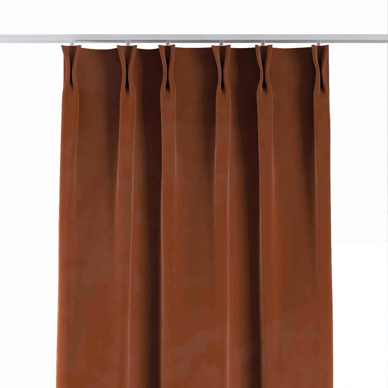 Vorhang mit flämischen 2-er Falten, braun-karamell, Velvet (704-33) günstig online kaufen