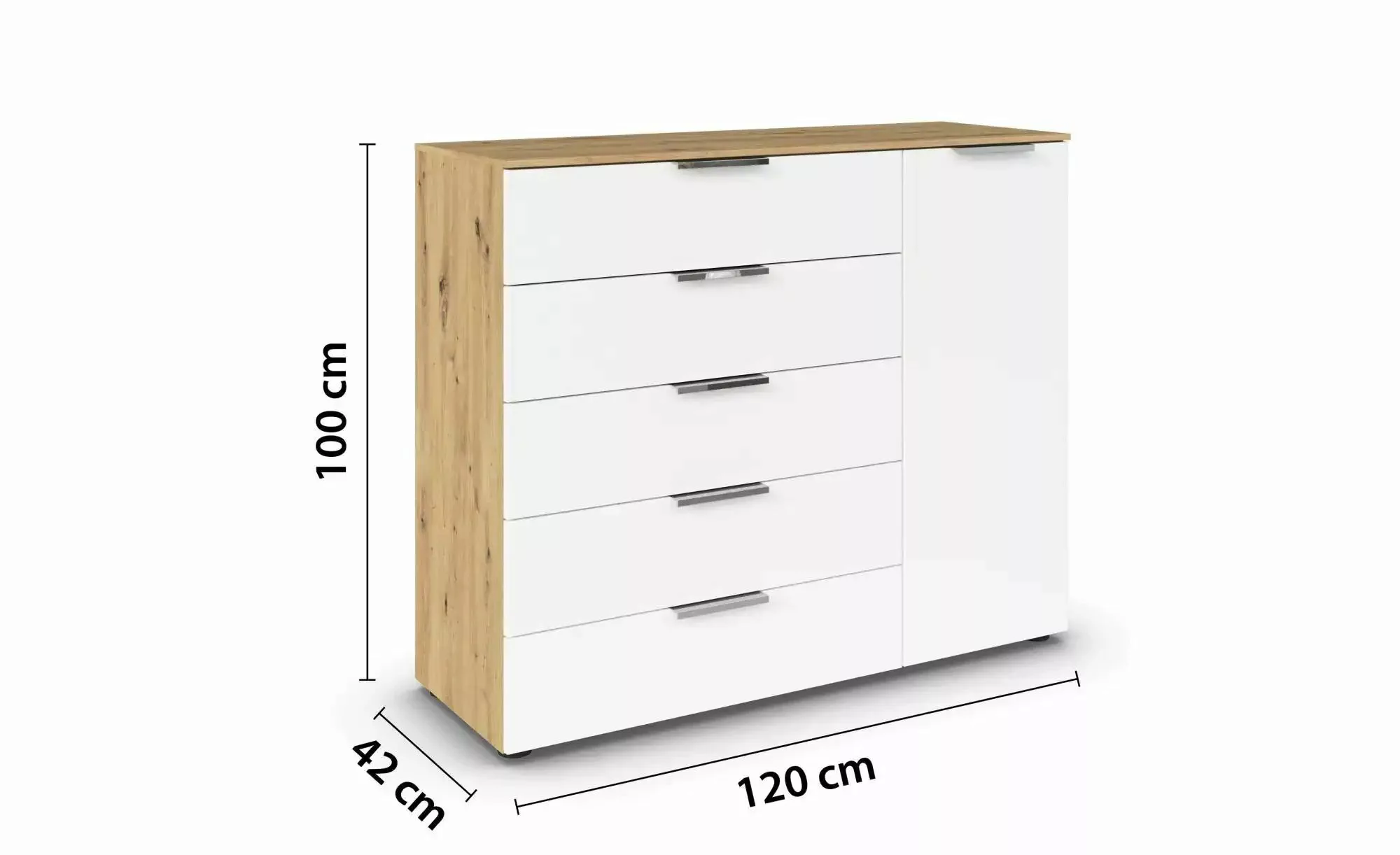 Sideboard   ¦ holzfarben ¦ Maße (cm): B: 120 H: 100 Kommoden & Sideboards > günstig online kaufen