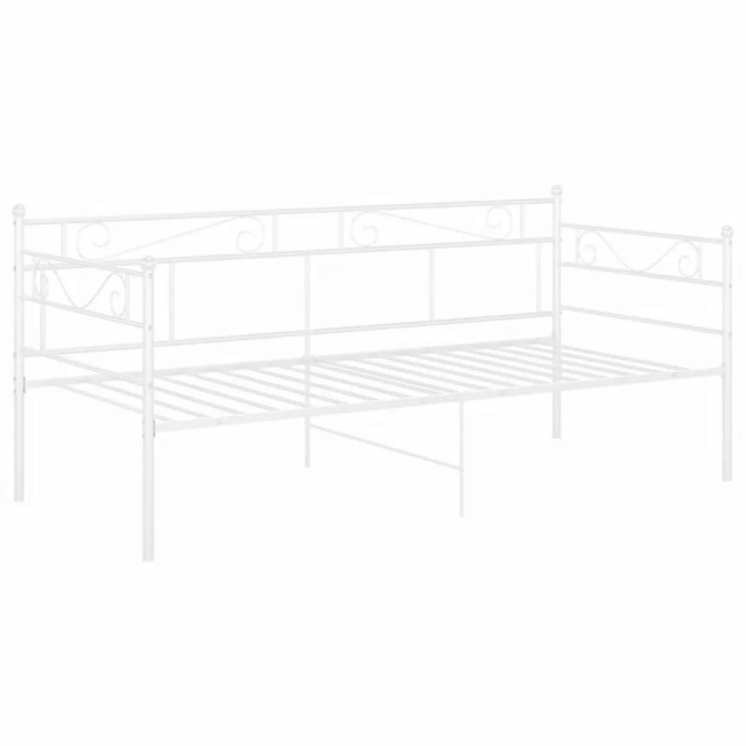 vidaXL Bett Schlafsofa Bettgestell Weiß Metall 90x200 cm günstig online kaufen