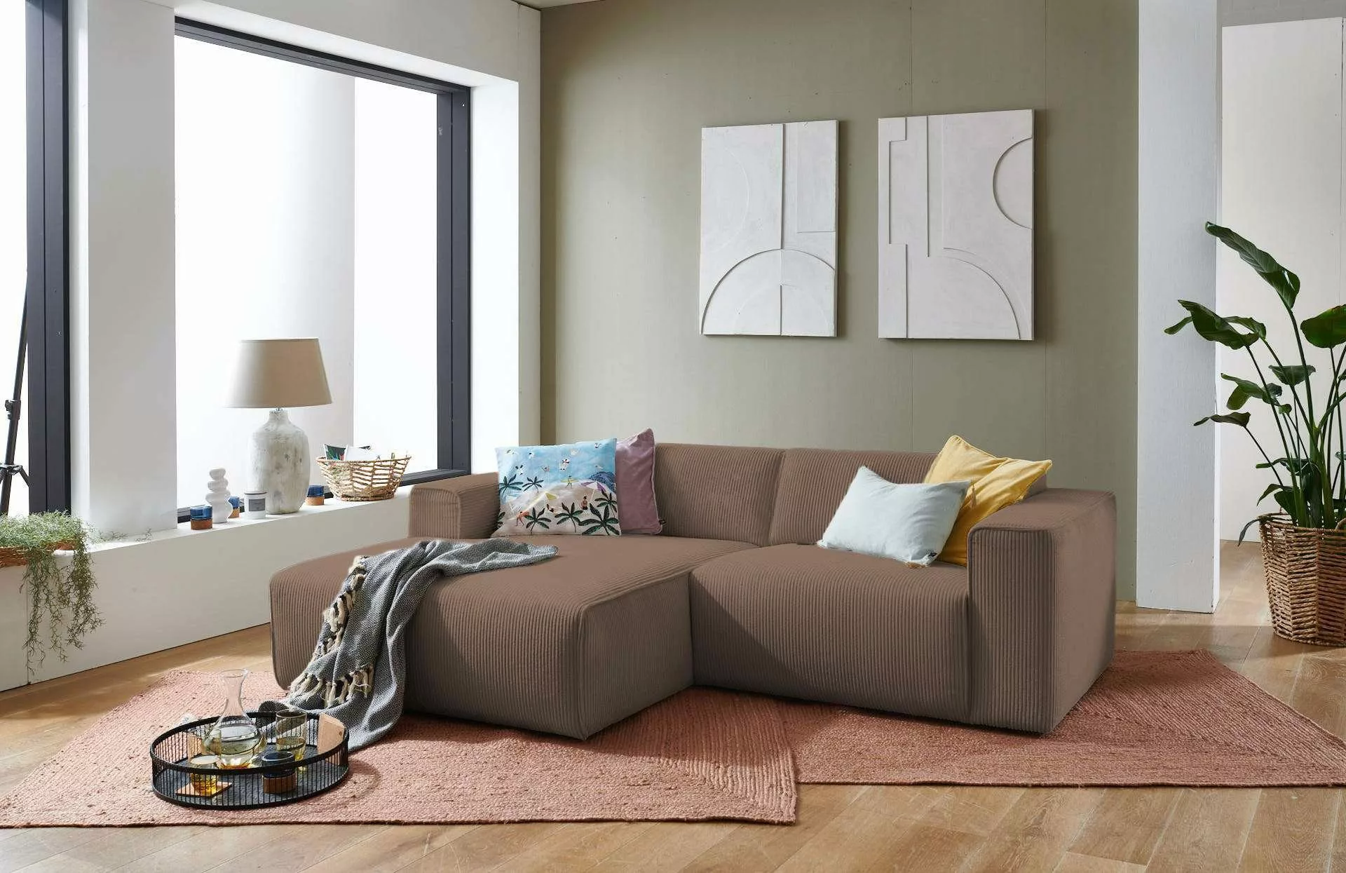 andas Ecksofa "Noord mit Kedernaht, Breite 234 cm" günstig online kaufen