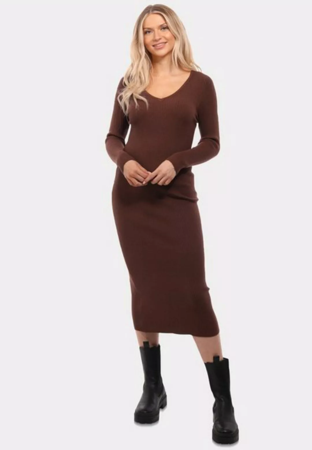 YC Fashion & Style Strickkleid V-Ausschnitt Strickkleid KNIT DRESS (Kein Se günstig online kaufen