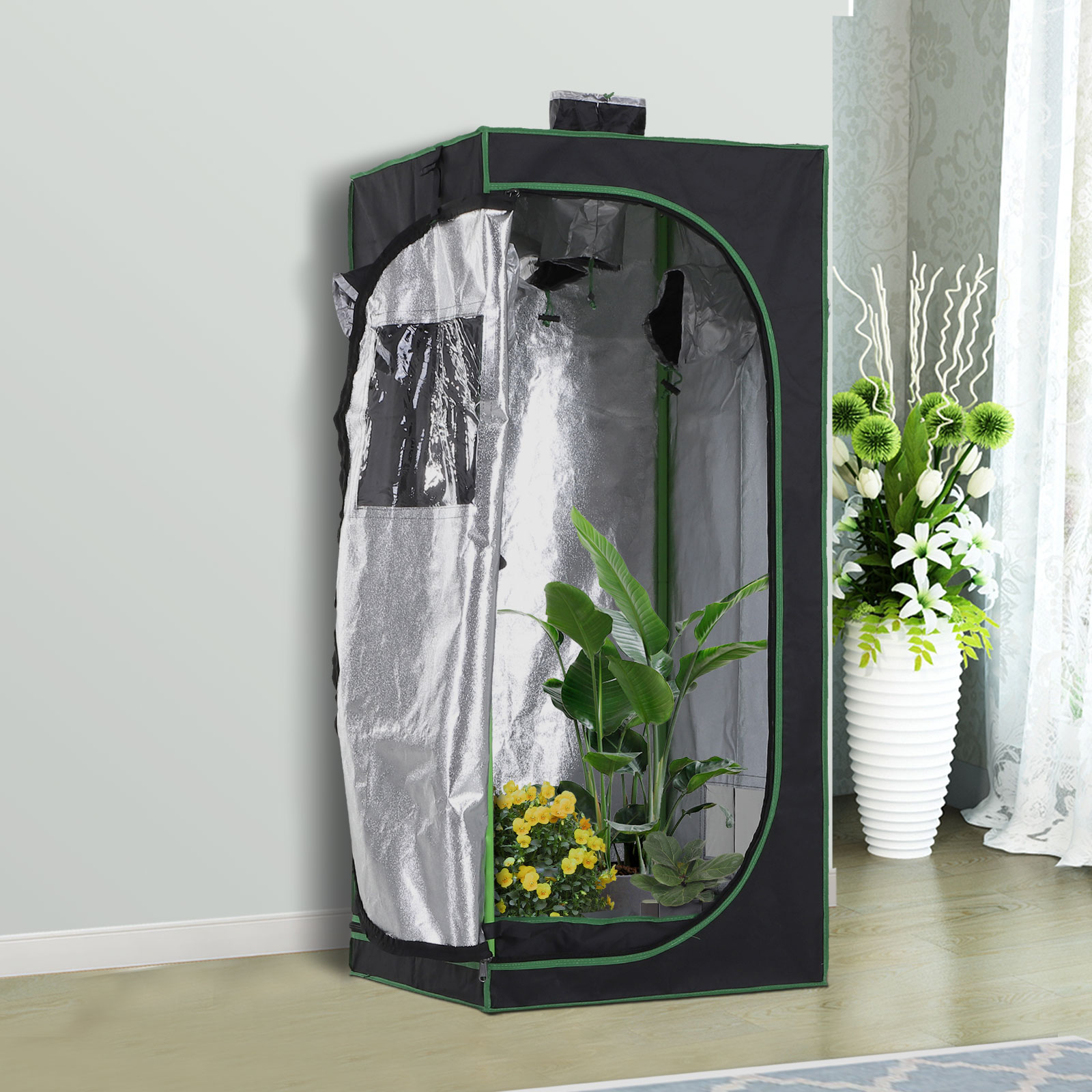 Outsunny Growbox Growzelt Growschrank Gewächshaus Zuchtschrank Pflanz 600D günstig online kaufen