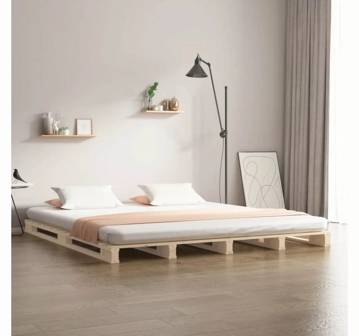 furnicato Bett Palettenbett 120x200 cm Massivholz Kiefer (1-tlg) günstig online kaufen