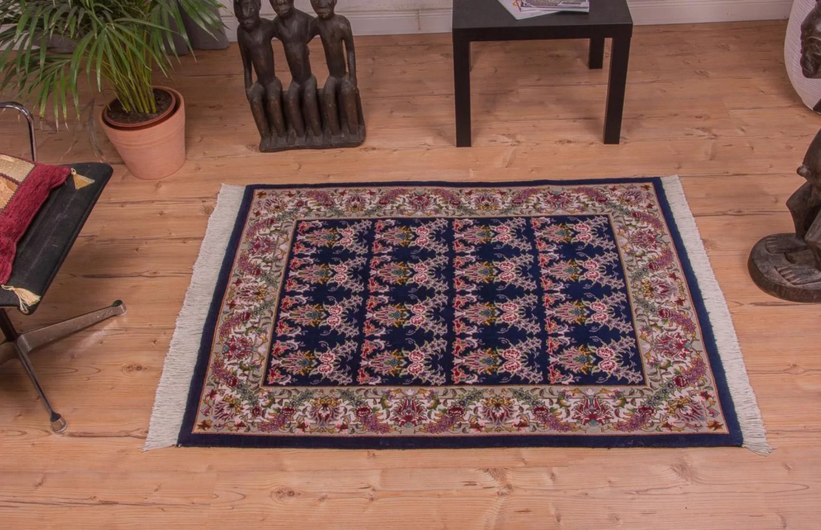 morgenland Teppich »Täbriz 50 Raj Teppich handgeknüpft blau«, rechteckig günstig online kaufen