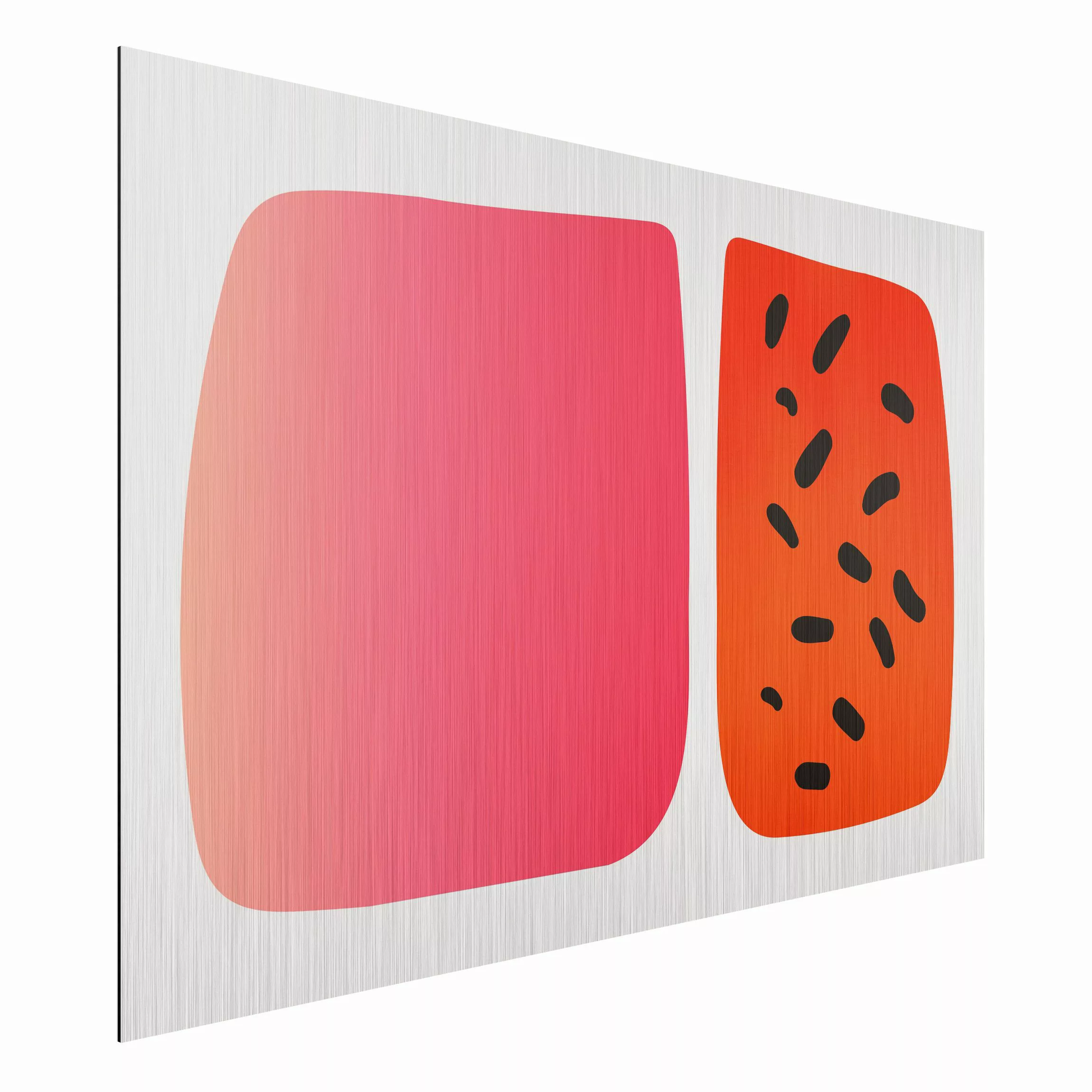 Alu-Dibond Bild Abstrakte Formen - Melone und Rosa günstig online kaufen