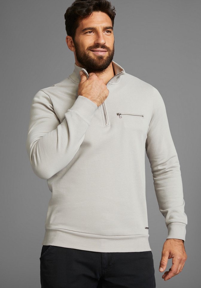 Bruno Banani Sweatshirt mit Troyer Kragen - NEUE KOLLEKTION günstig online kaufen