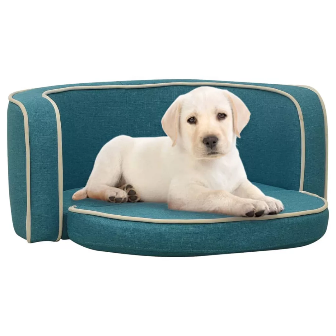 Hundesofa Klappbar Türkis 76x71x30 Cm Leinen Waschbares Kissen günstig online kaufen