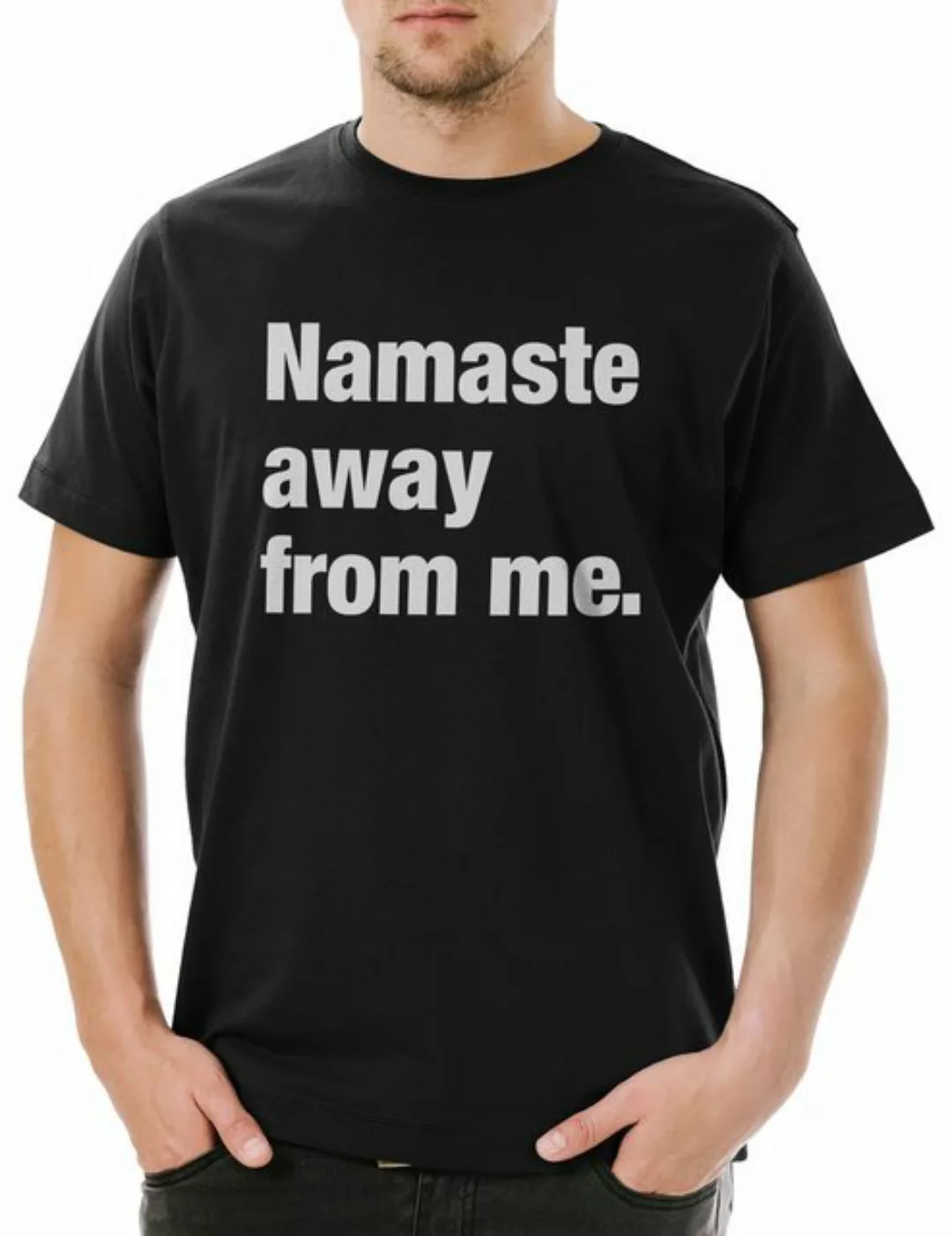 Urban Backwoods Print-Shirt Namaste Away From Me Herren T-Shirt Pessimismus günstig online kaufen