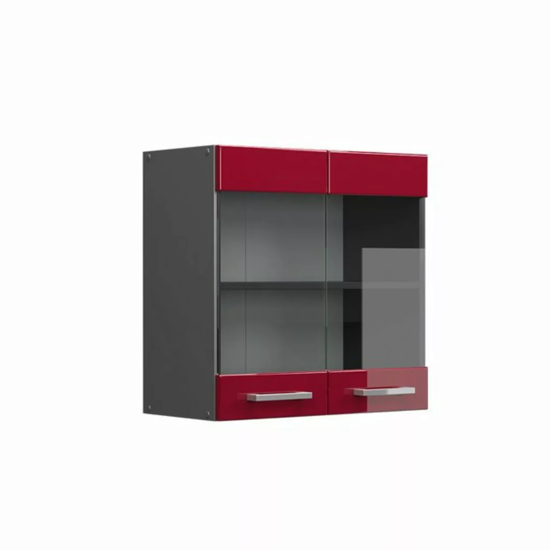 Vicco Glashängeschrank R-Line, Bordeaux Hochglanz/Anthrazit, 60 cm günstig online kaufen