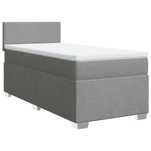 vidaXL Bett Boxspringbett mit Matratze Hellgrau 90x200 cm Stoff günstig online kaufen