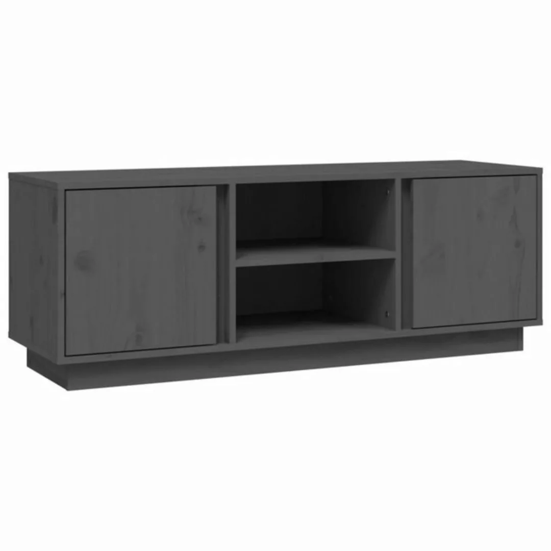 furnicato TV-Schrank Grau 110x35x40,5 cm Massivholz Kiefer günstig online kaufen