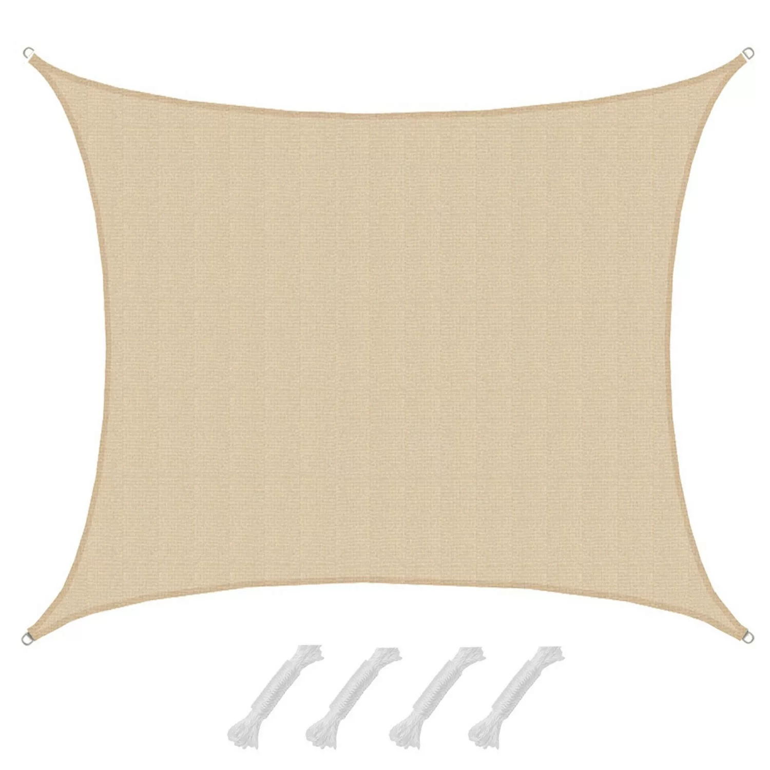 AMANKA HDPE Sonnensegel Wasserdurchlässig - 6 x 5 m Rechteckig Beige günstig online kaufen