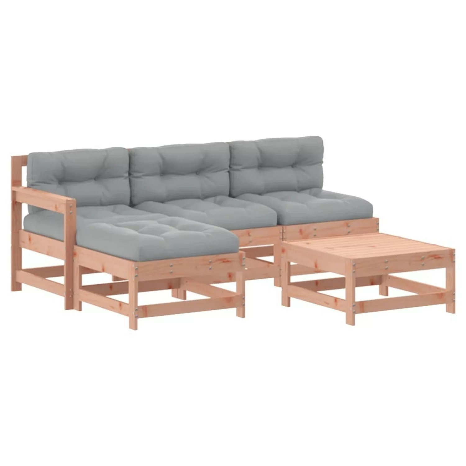 vidaXL 5-tlg Garten-Lounge-Set mit Kissen Massivholz Douglasie Modell 4 günstig online kaufen