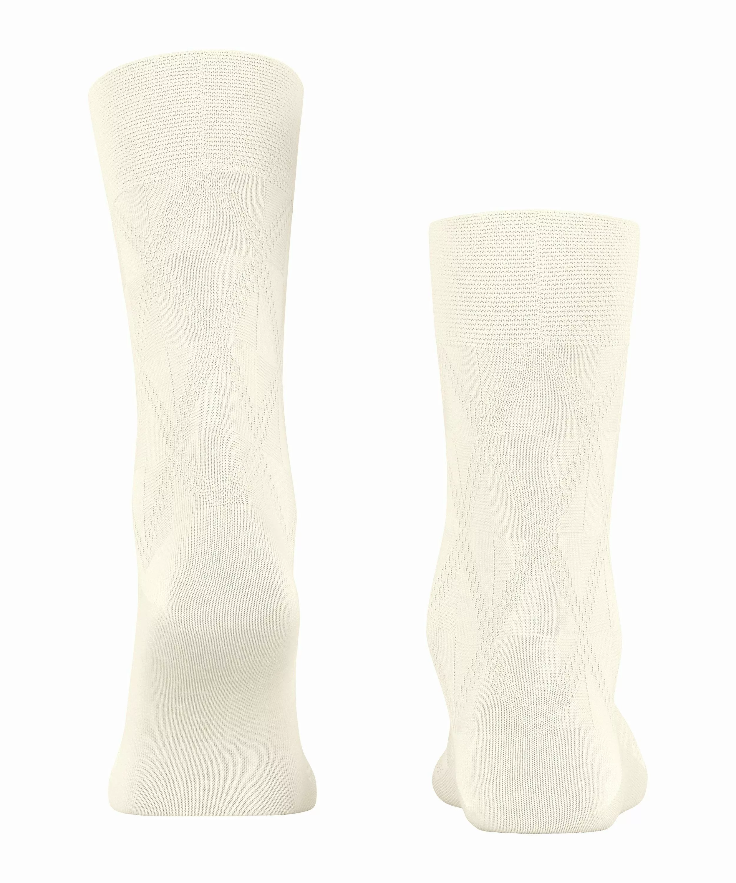FALKE Sensitive Soft Winter Herren Socken, 45-46, Weiß, Geometrisch, Schurw günstig online kaufen