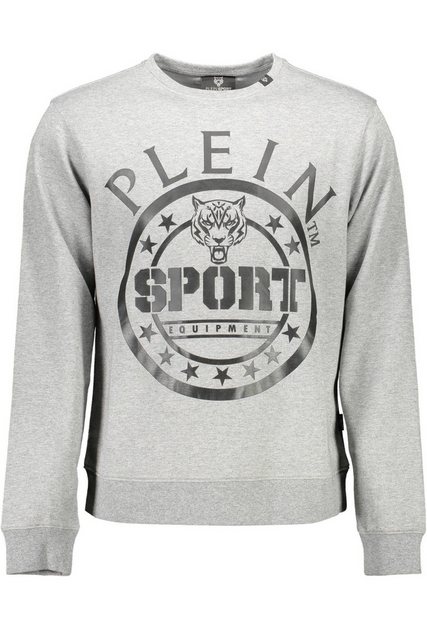 PLEIN SPORT Sweatshirt Graues Herren Langarmshirt mit Rundhalsausschnitt günstig online kaufen