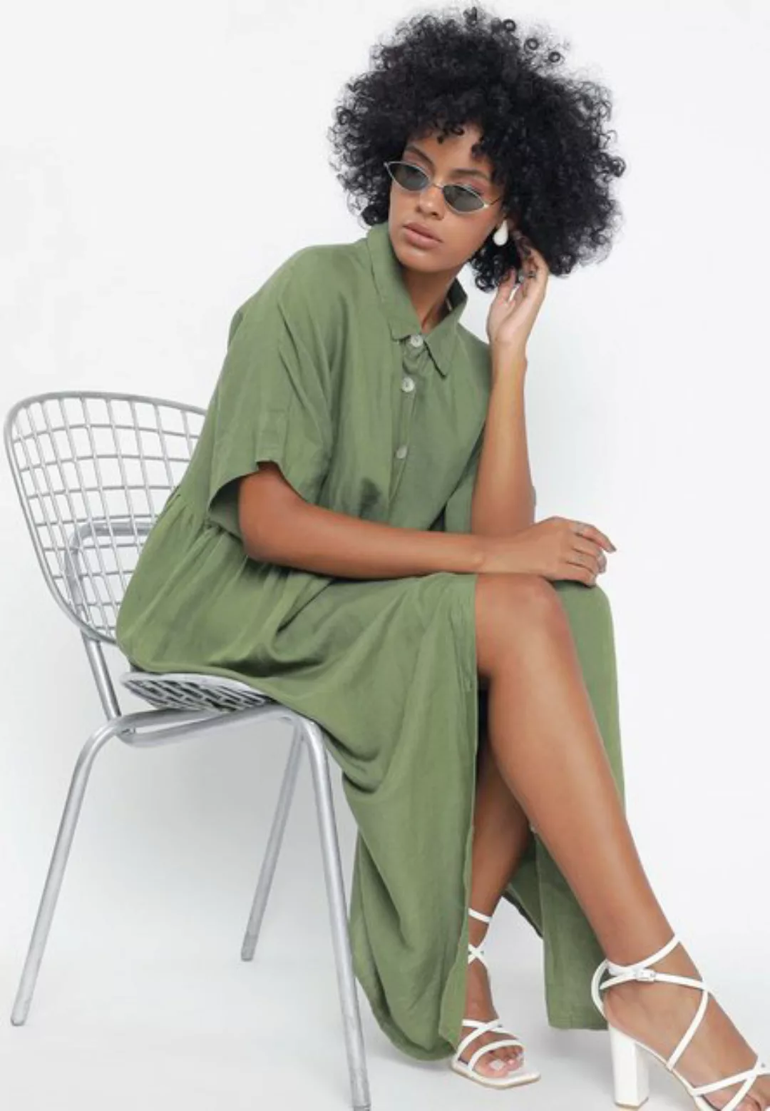 YC Fashion & Style Sommerkleid Boho Oversize Kleid aus 100% Leinen– Plus-Si günstig online kaufen