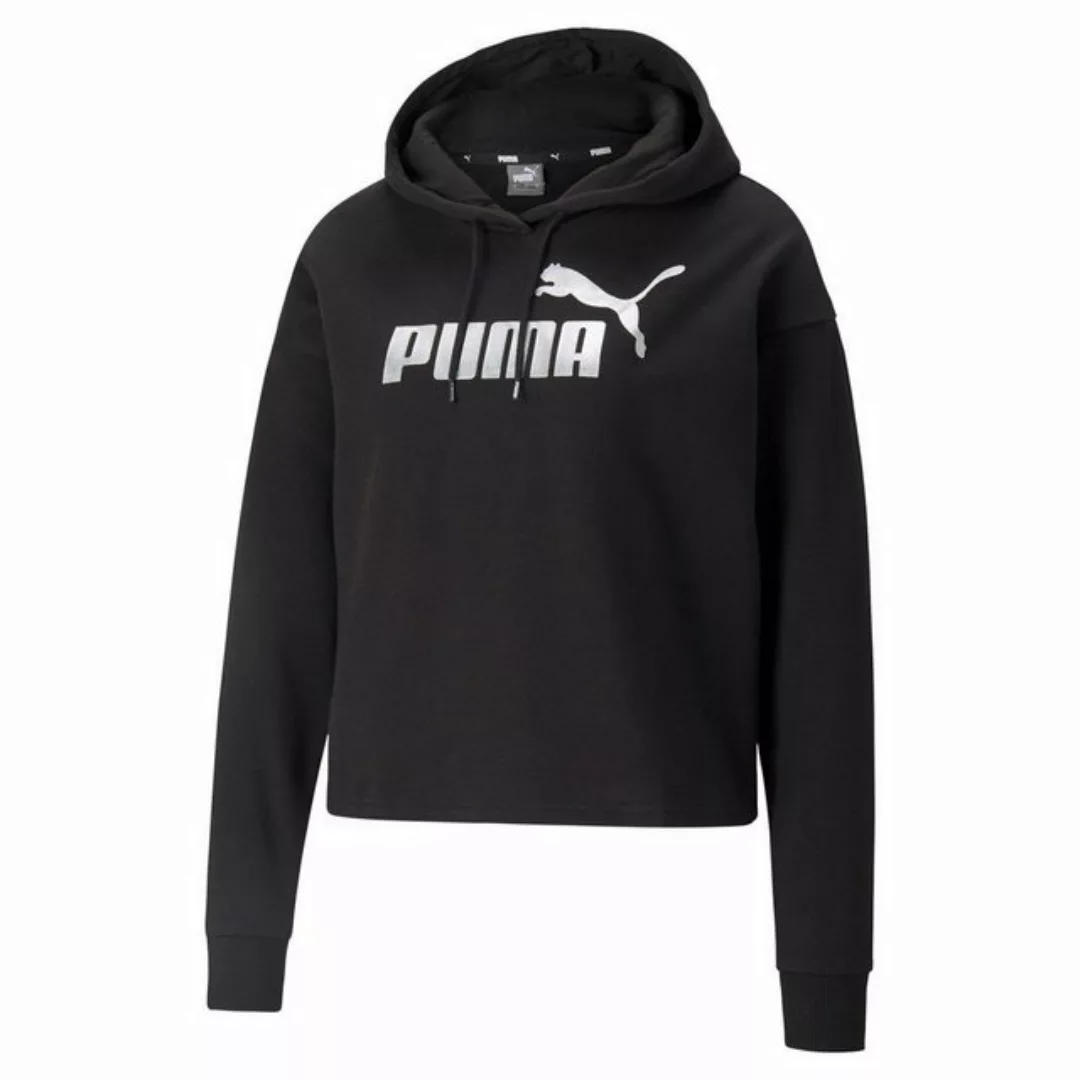 PUMA Sweater Damen Kapuzen-Sweat-Shirt - ESS+ Cropped Metallic günstig online kaufen