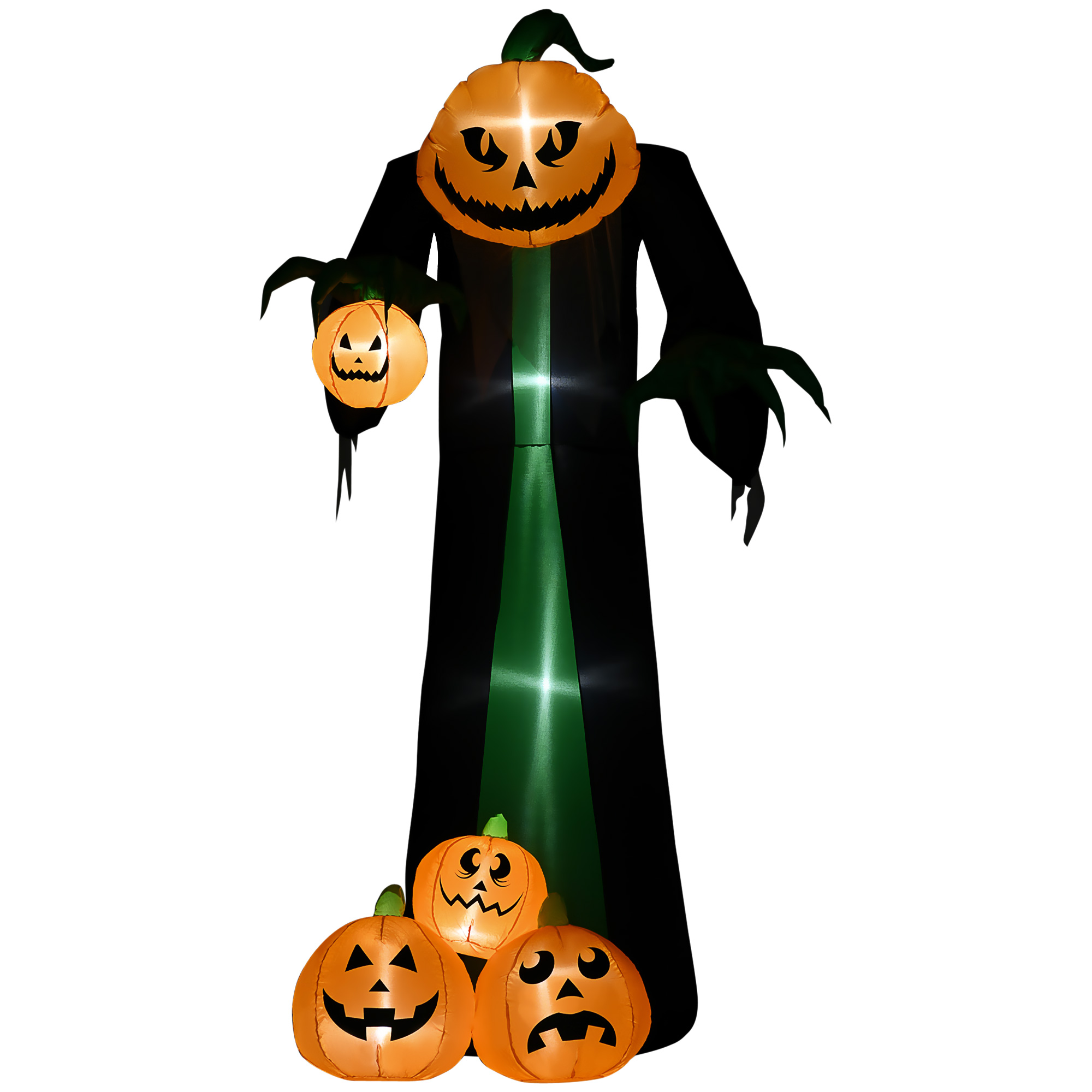 HOMCOM Aufblasbarer Kürbisgeist 240 cm Halloween Deko mit LED Beleuchtung, günstig online kaufen