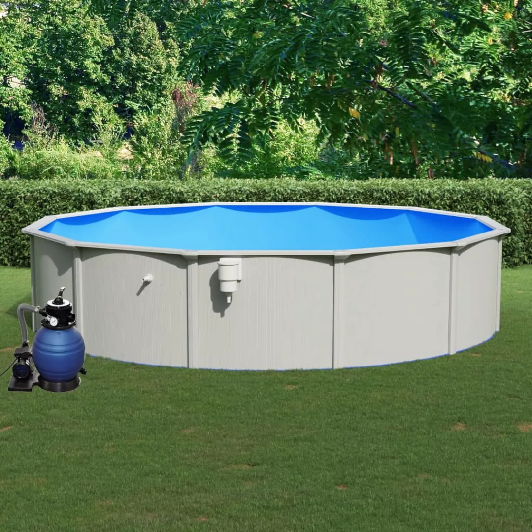 Vidaxl Pool Mit Sandfilterpumpe 550x120 Cm günstig online kaufen
