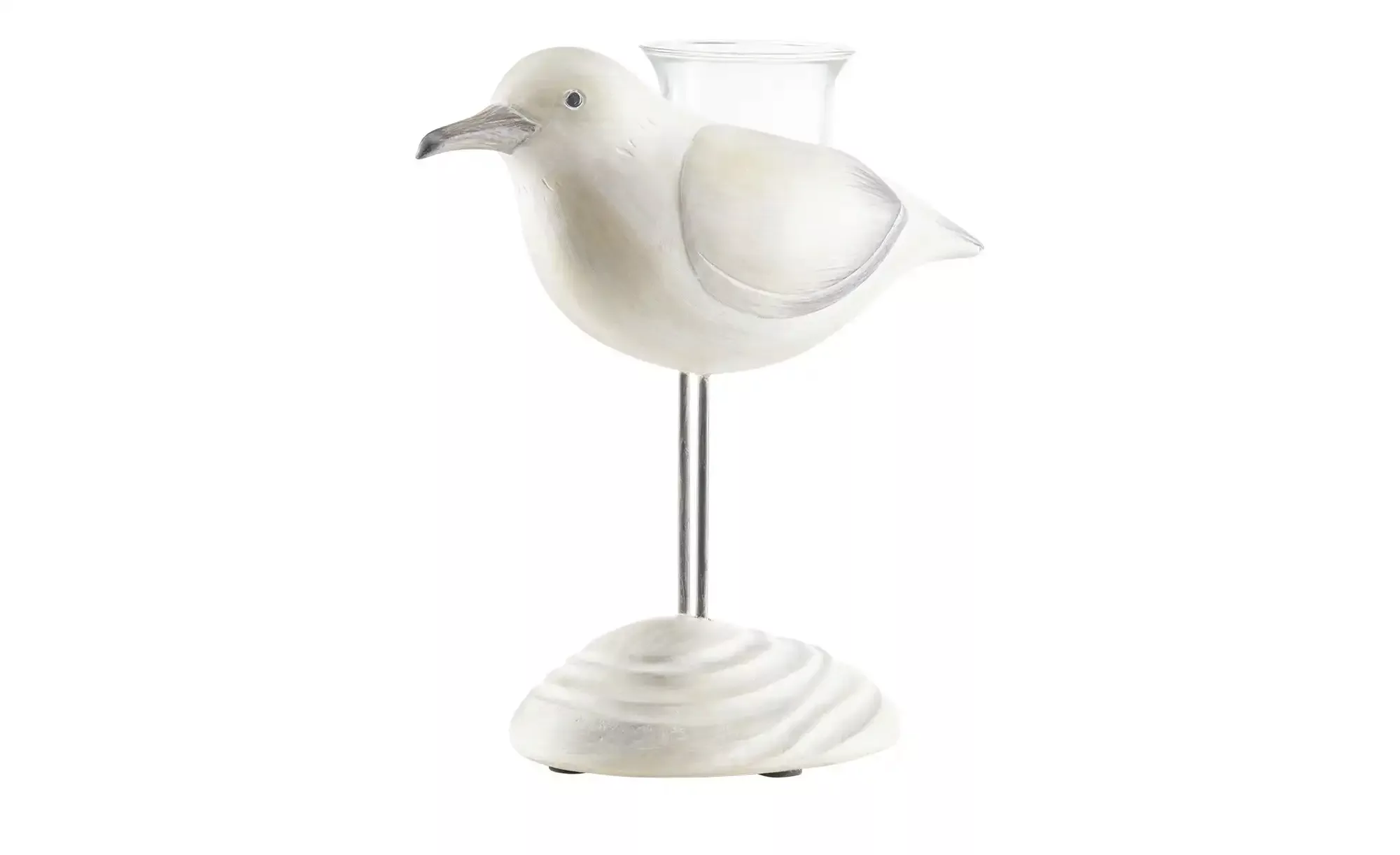 HOME STORY Teelichthalter   Möwe ¦ weiß ¦ Polyresin (Kunstharz),Glas ¦ Maße günstig online kaufen