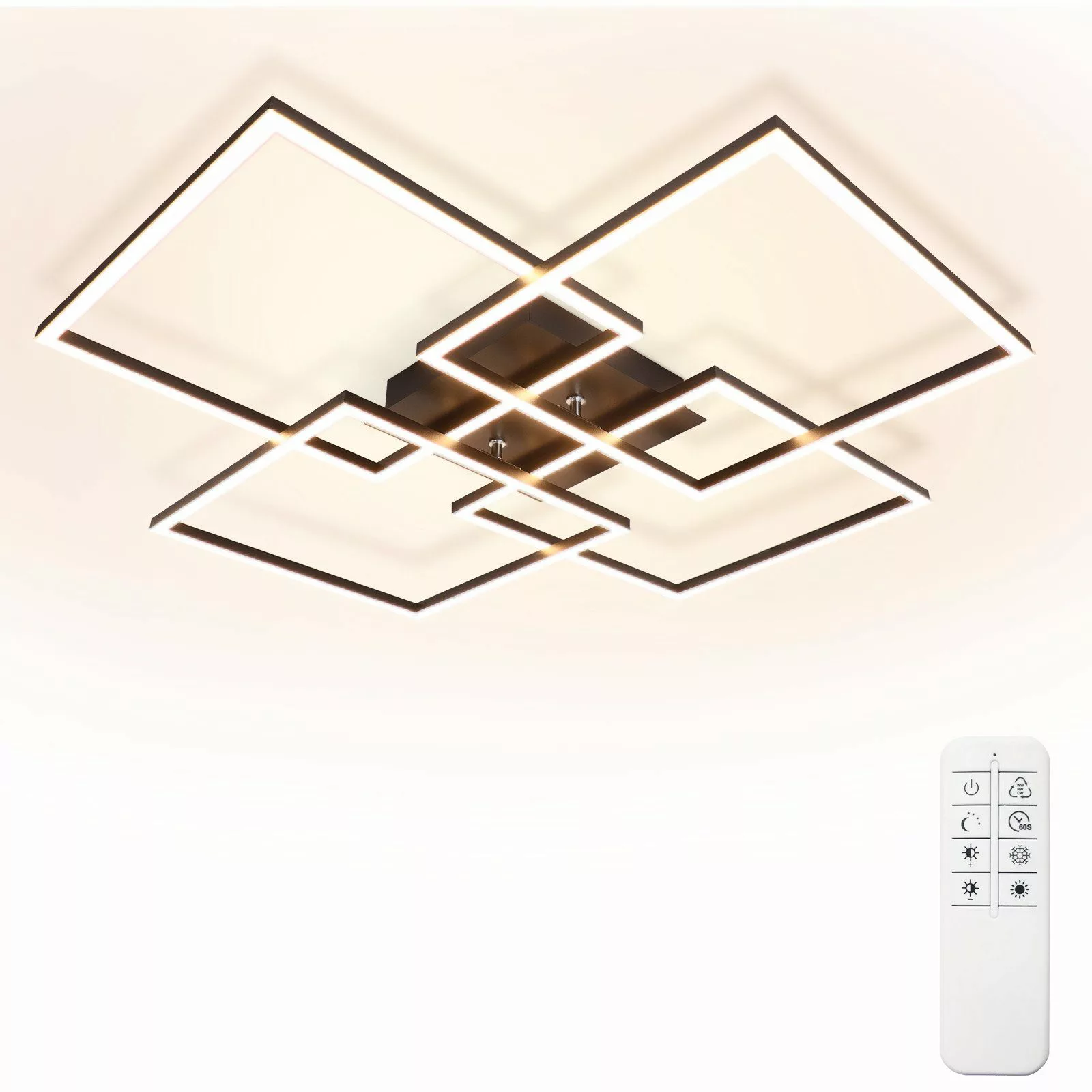 Nettlife LED Deckenleuchte Schlafzimmer Schwarz/Weiß Dimmbar günstig online kaufen