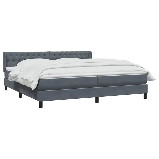 vidaXL Bett Boxspringbett mit Matratze Dunkelgrau 180x210 cm Samt günstig online kaufen