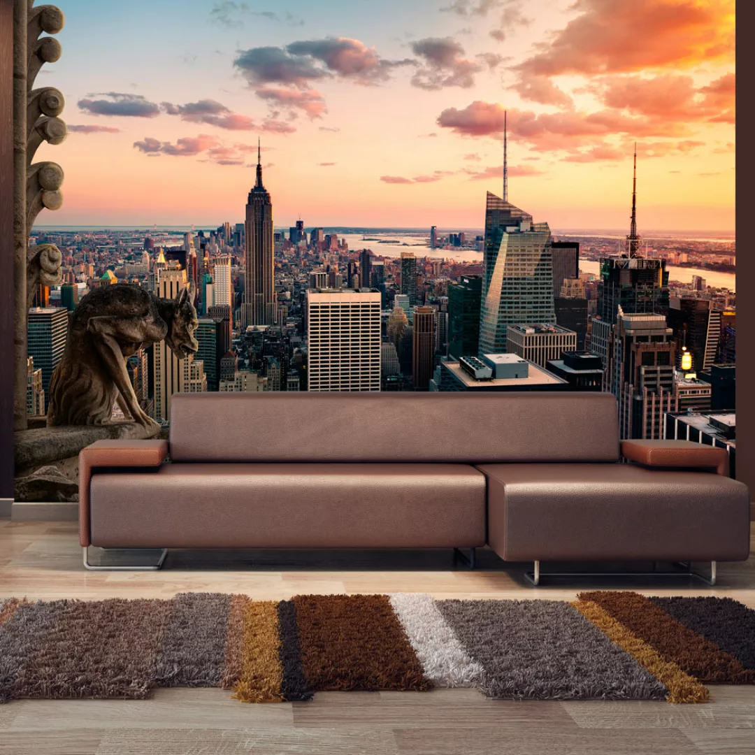 Selbstklebende Fototapete - New York: The Skyscrapers And Sunset günstig online kaufen