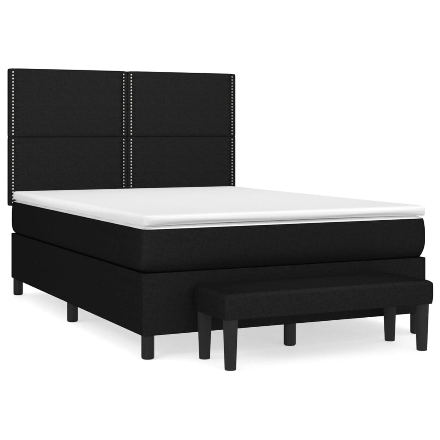 vidaXL Boxspringbett mit Matratze Schwarz 140x190 cm Stoff1466795 günstig online kaufen