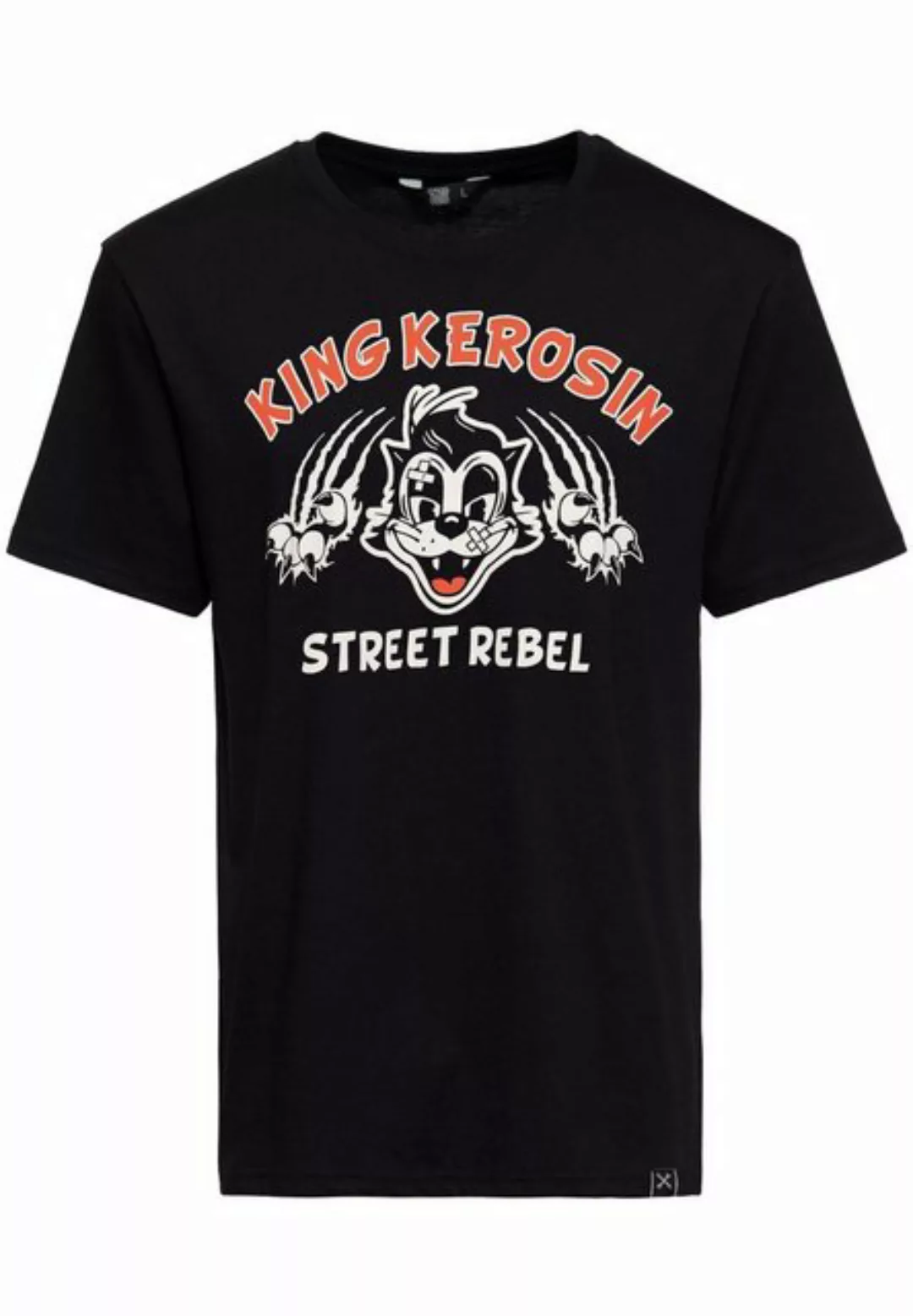 KingKerosin Print-Shirt Street Rebel (1-tlg) mit Retro Front Print im Rocka günstig online kaufen