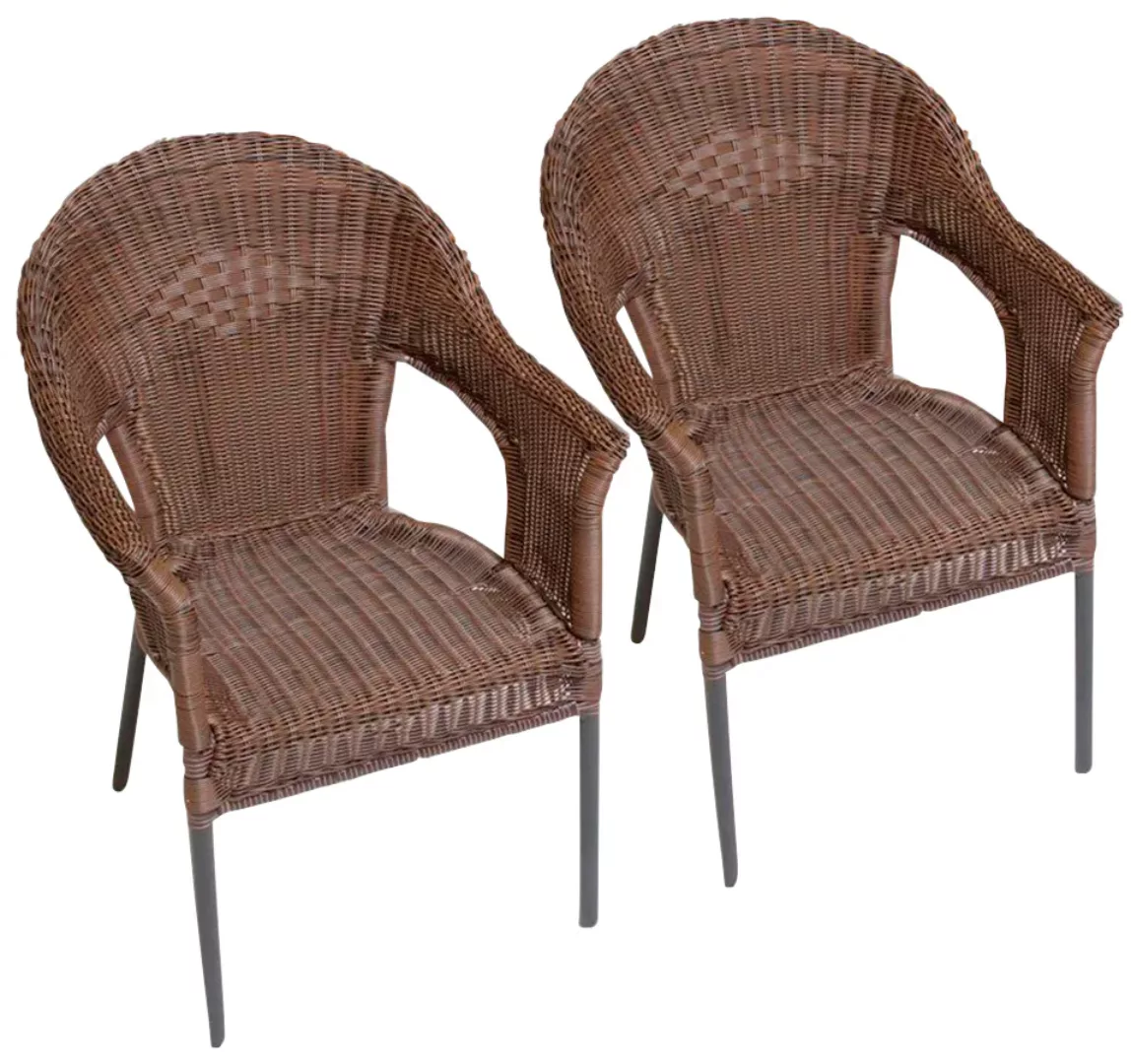 MERXX Gartensessel "Ravenna", (Set, 2 St.), 2er Set, Polyrattan, stapelbar, günstig online kaufen