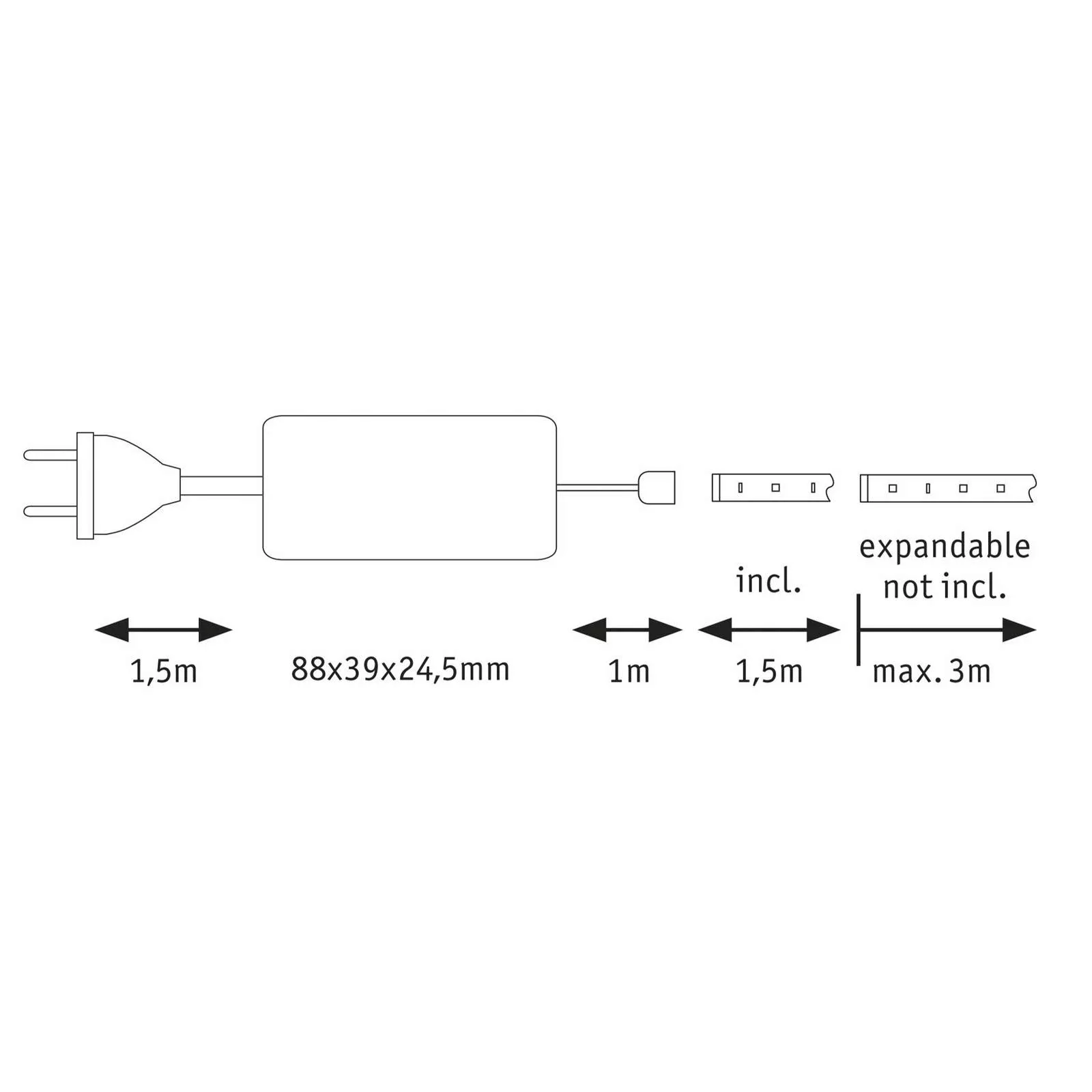 Paulmann MaxLED 500 Basisset IP20 tageslicht 1,5m günstig online kaufen