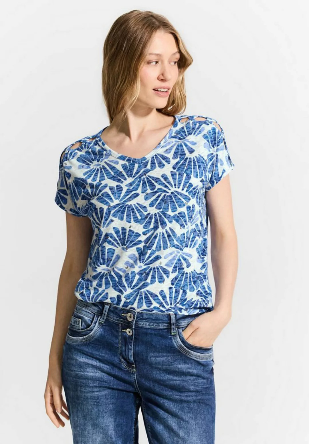 Cecil T-Shirt mit All-Over Print günstig online kaufen
