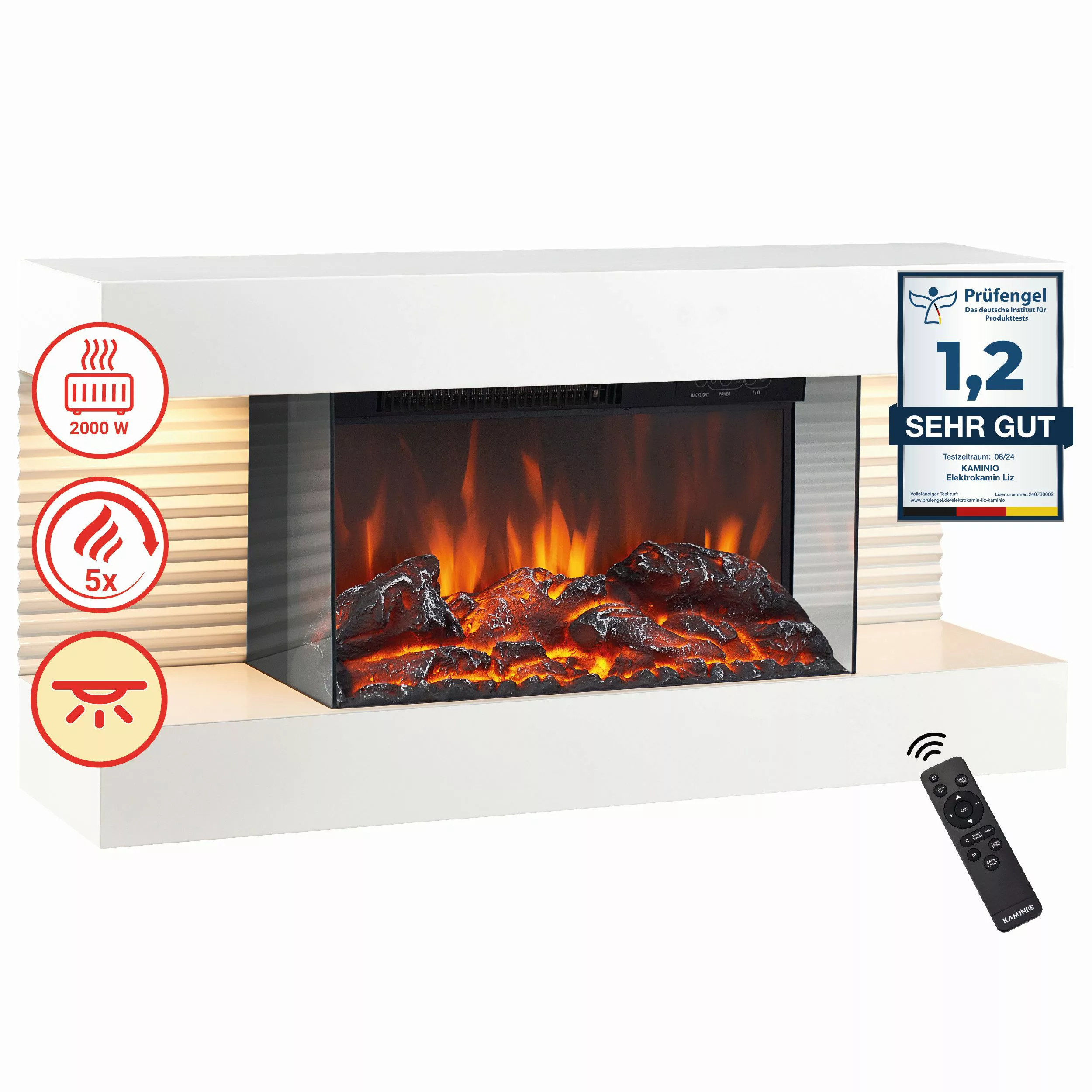 KAMINIO Elektrokamin LIZ, Elektrischer Kamin: 3D-Flammeneffekt, günstig online kaufen