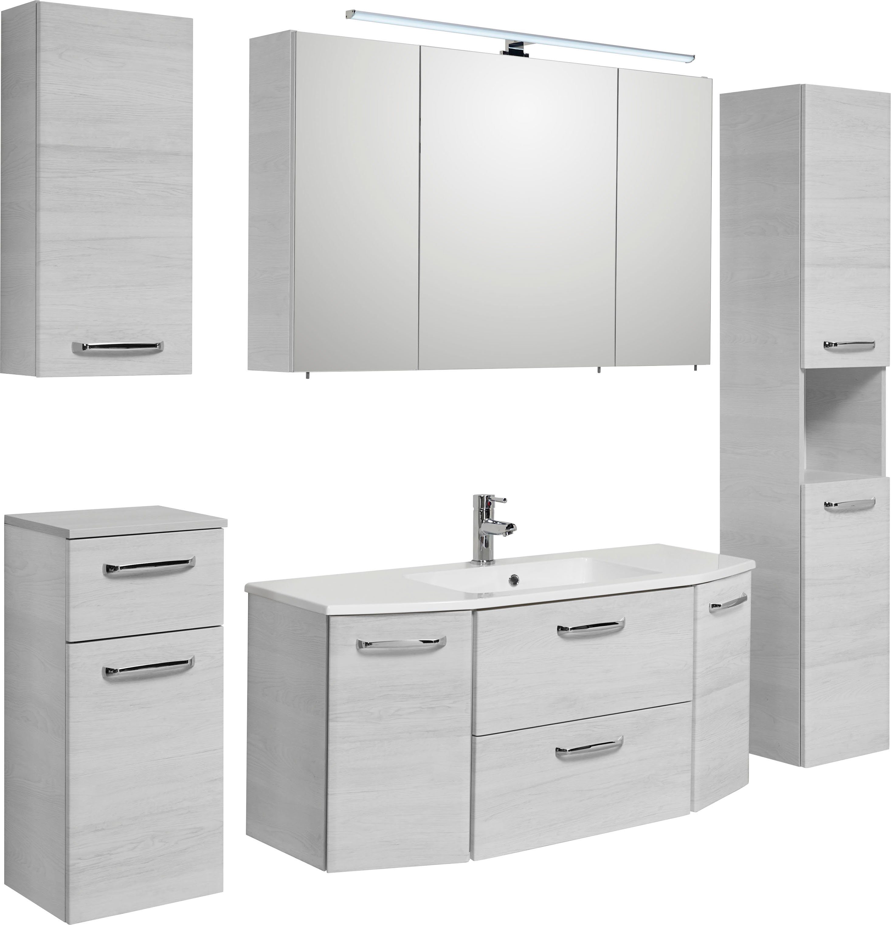 Saphir Badmöbel-Set "Quickset 936 5-teilig, Mineralmarmor-Waschtisch mit LE günstig online kaufen