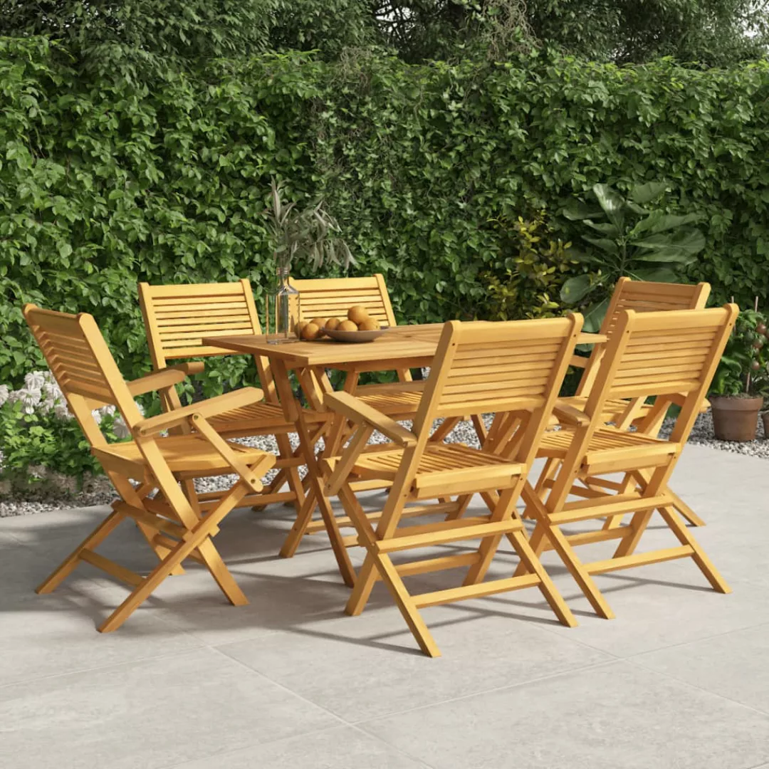 Vidaxl 7-tlg. Garten-essgruppe Massivholz Teak günstig online kaufen