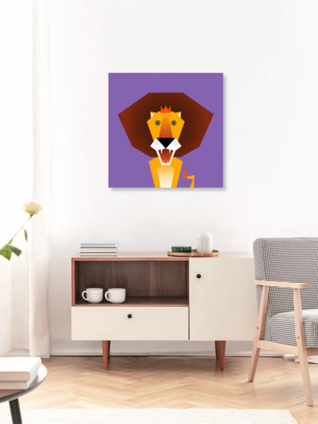 Poster / Leinwandbild - Kinderzimmer-löwe – Illustration Für Kinder günstig online kaufen