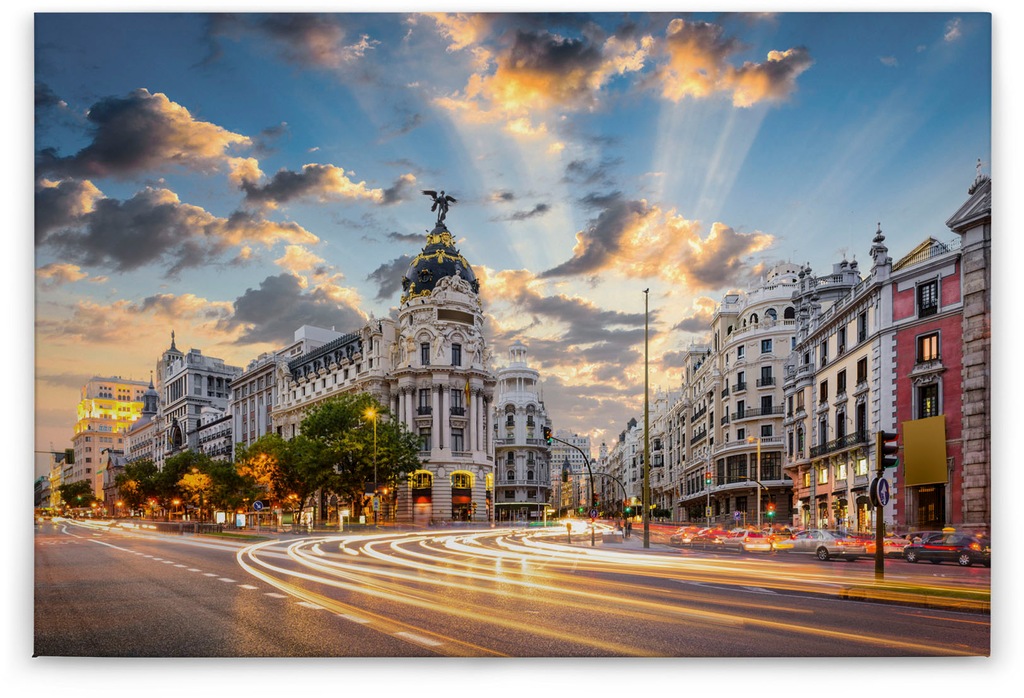A.S. Création Leinwandbild "Gran Via", (1 St.), Madrid Keilrahmen Großstadt günstig online kaufen