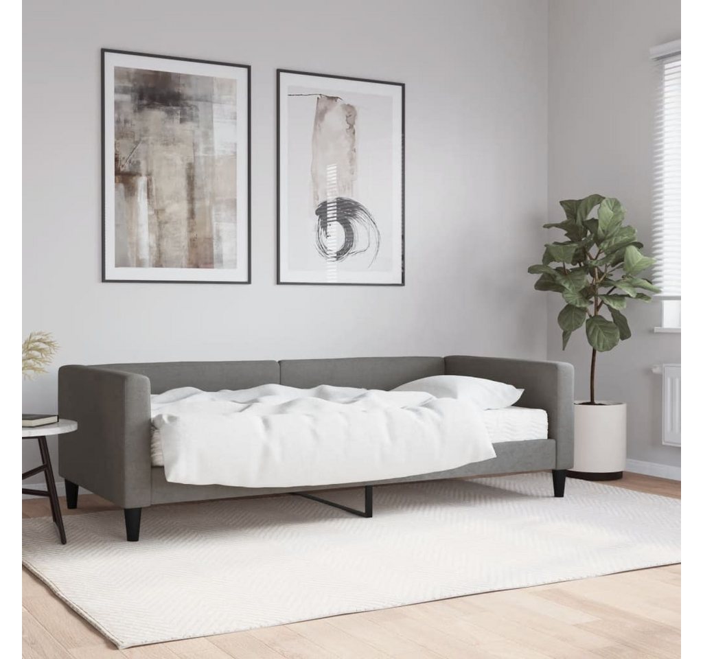 vidaXL Gästebett Gästebett Tagesbett mit Matratze Dunkelgrau 90x190 cm Stof günstig online kaufen