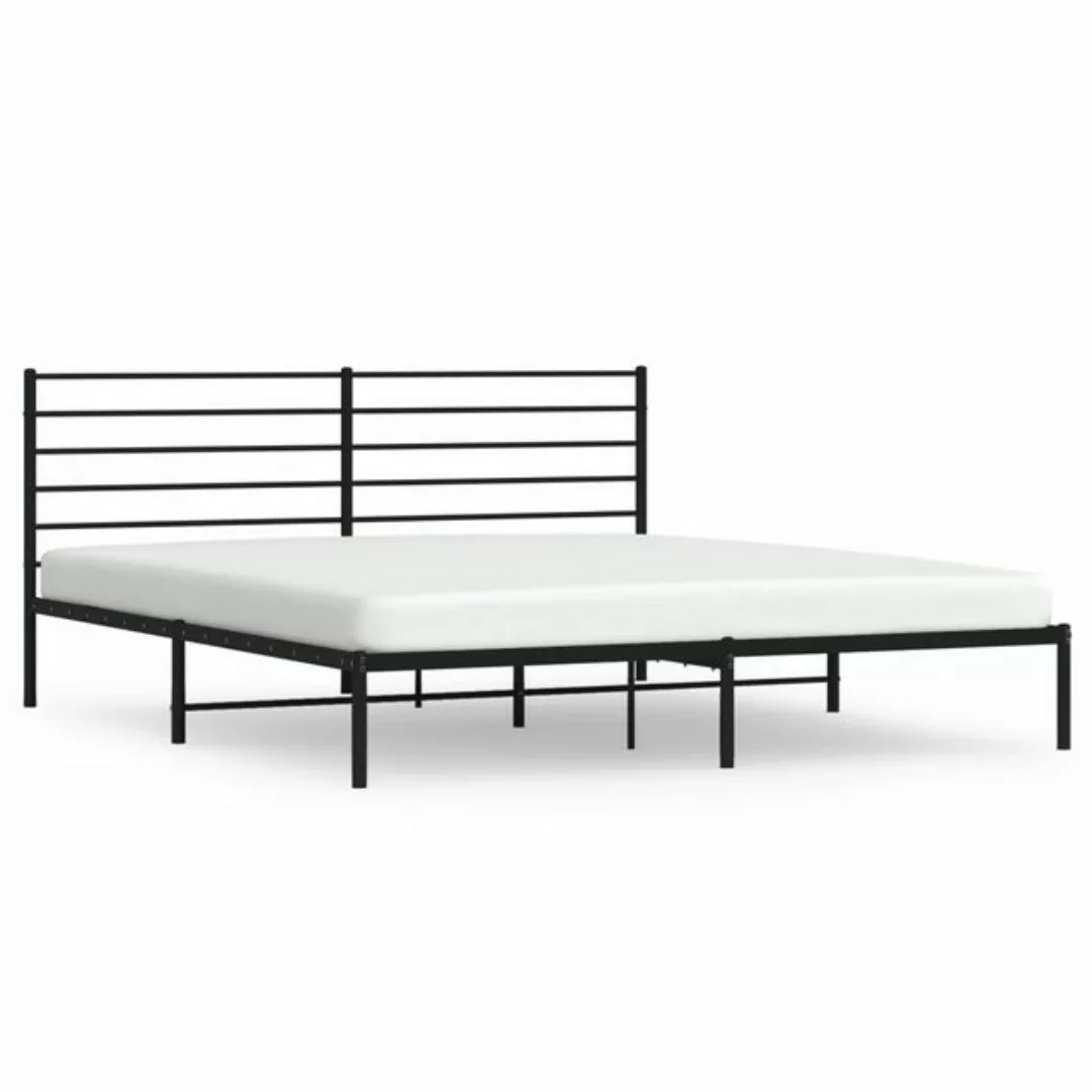 furnicato Bett Bettgestell mit Kopfteil Metall Schwarz 180x200 cm günstig online kaufen