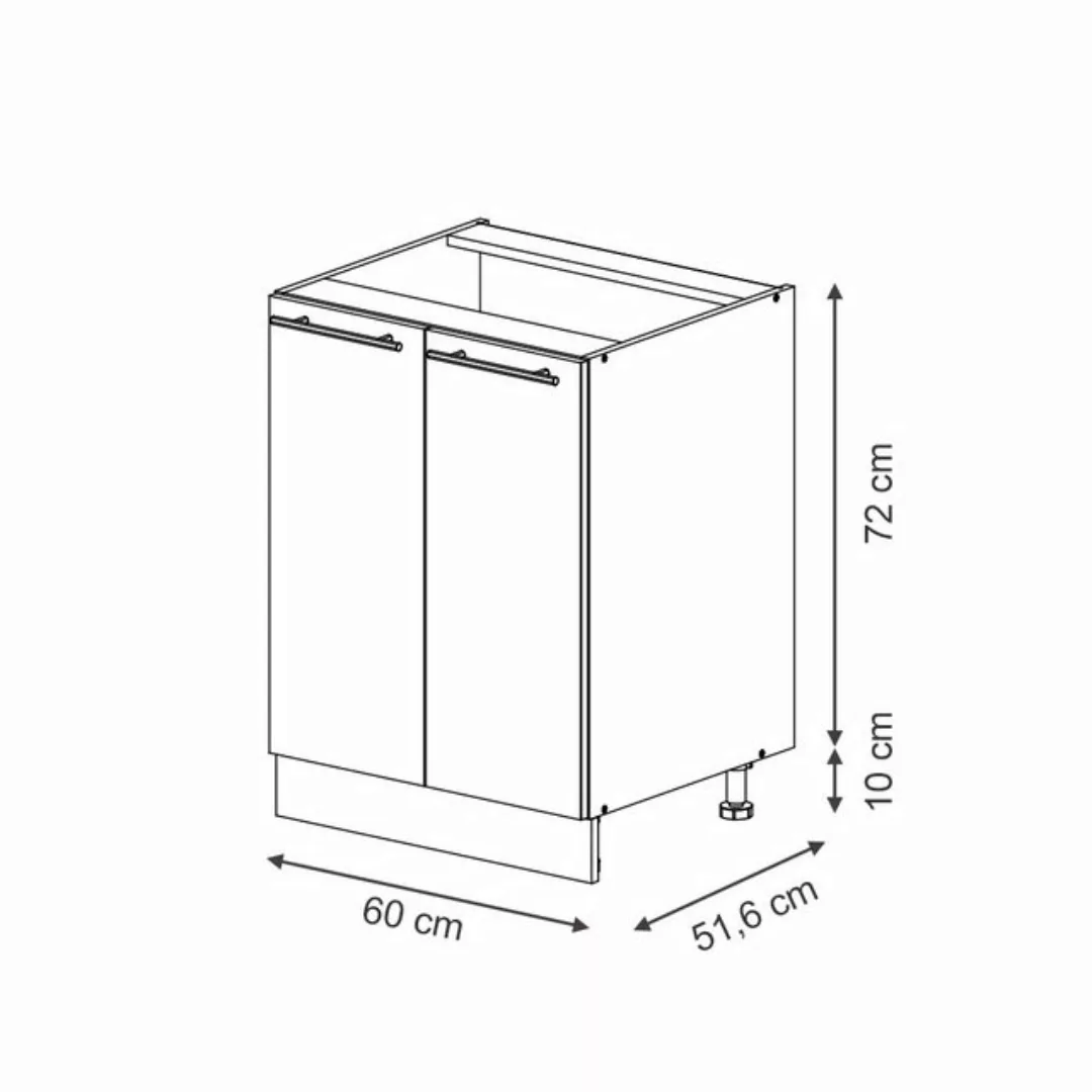 Vicco Unterschrank Fame-Line, Dunkelblau Hochglanz/Anthrazit, 60 cm ohne Ar günstig online kaufen