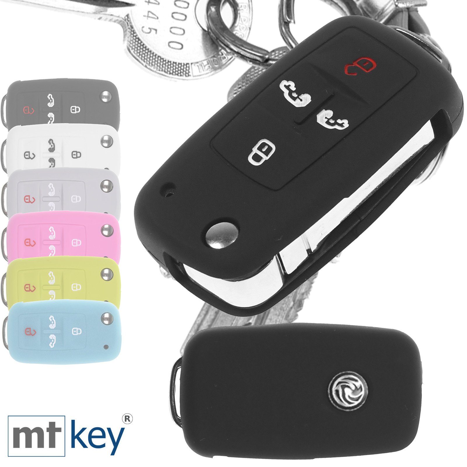 mt-key Schlüsseltasche Autoschlüssel Softcase Silikon Schutzhülle günstig online kaufen
