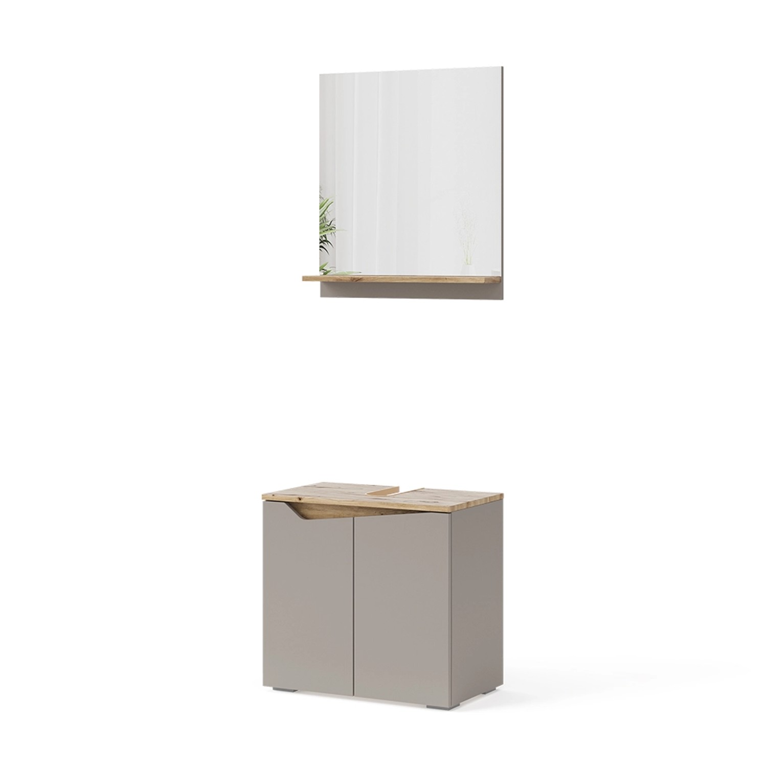 Vicco Badmöbel-Set Marelle, Greige/Artisan-Eiche, 2 Teile, günstig online kaufen