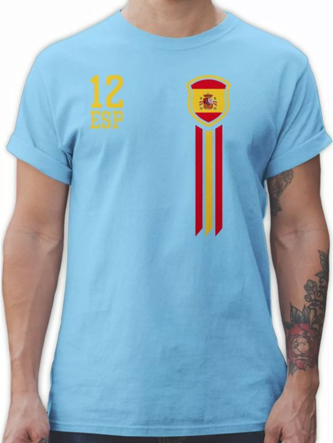 Shirtracer T-Shirt 12. Mann Spanien Fan-Shirt WM 2024 Fussball EM Fanartike günstig online kaufen