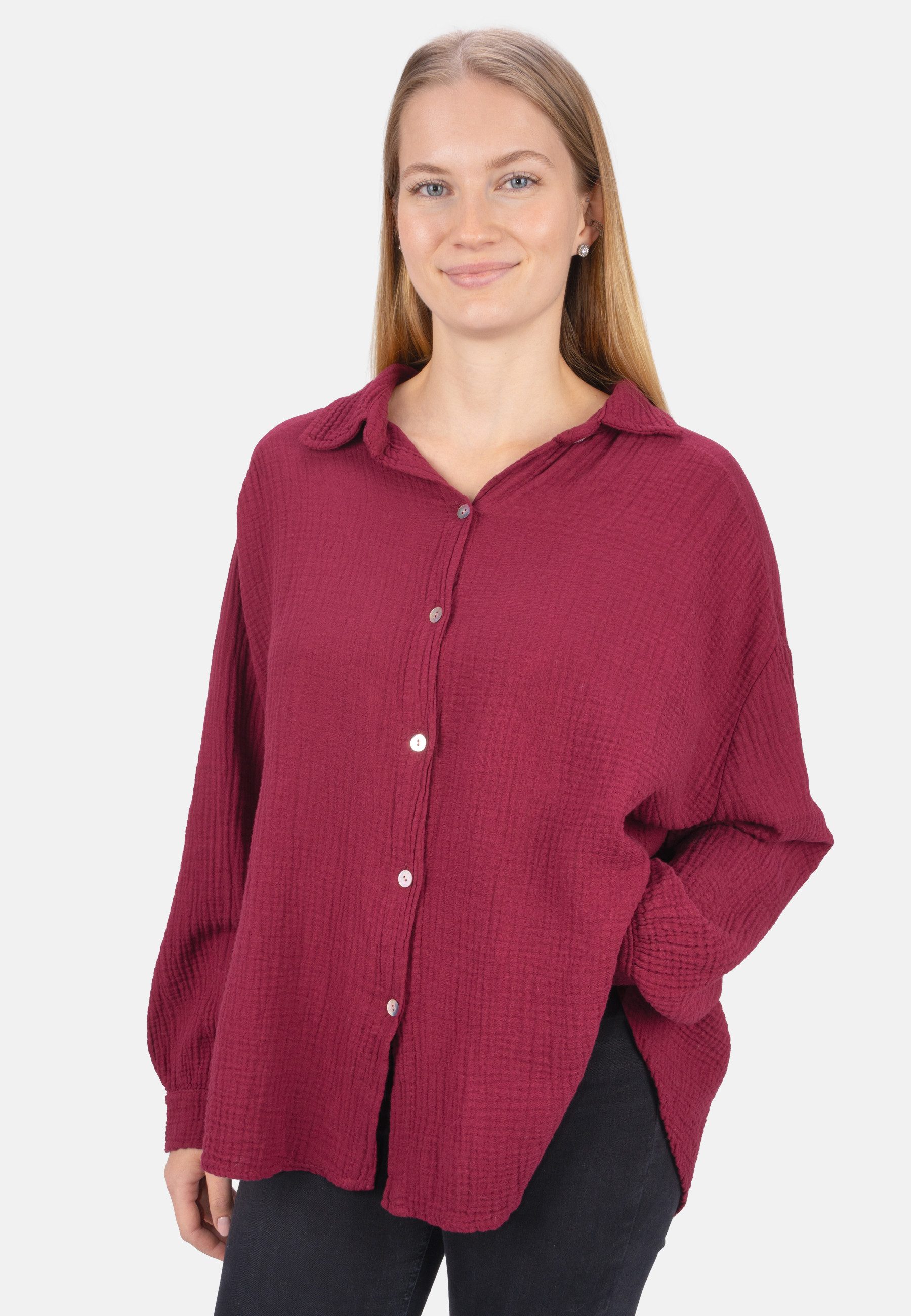 Seasons of April Hemdbluse Oversized Musselinbluse günstig online kaufen