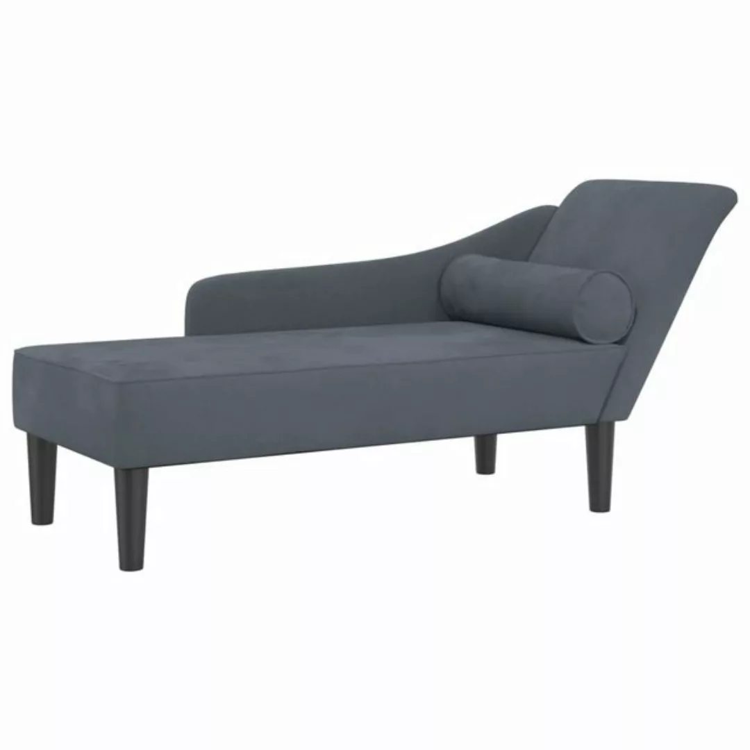 vidaXL Chaiselongue Chaiselongue mit Kissen Dunkelgrau Samt, 1 Teile günstig online kaufen