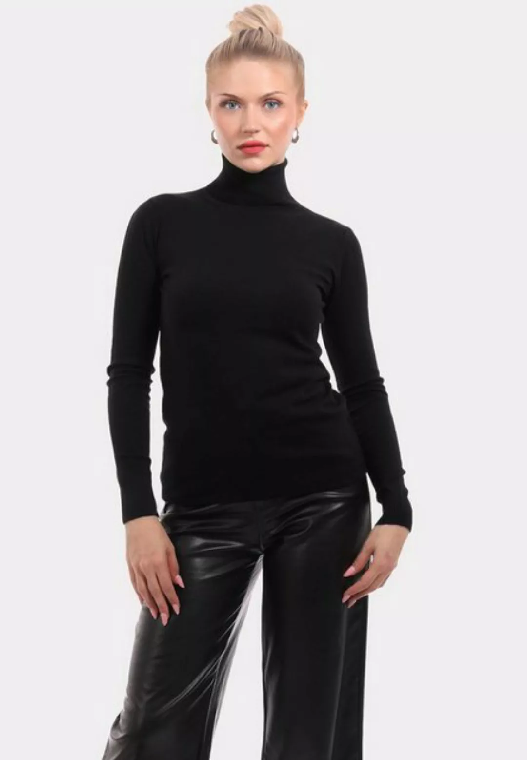 YC Fashion & Style Rollkragenpullover Basic Rollkragenpullover aus Feinstri günstig online kaufen