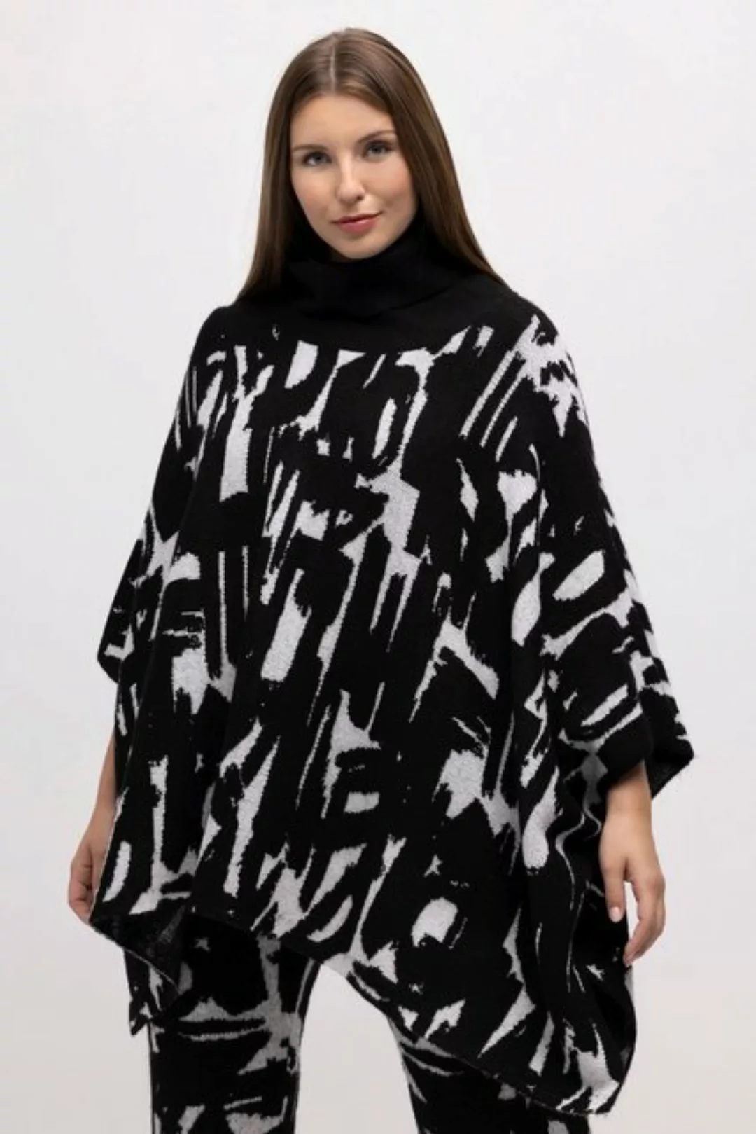 Ulla Popken Longpullover Strick-Cape günstig online kaufen