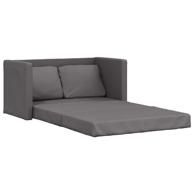 vidaXL Sofa Bodensofa mit Schlaffunktion Grau 112x174x55 cm Kunstleder günstig online kaufen