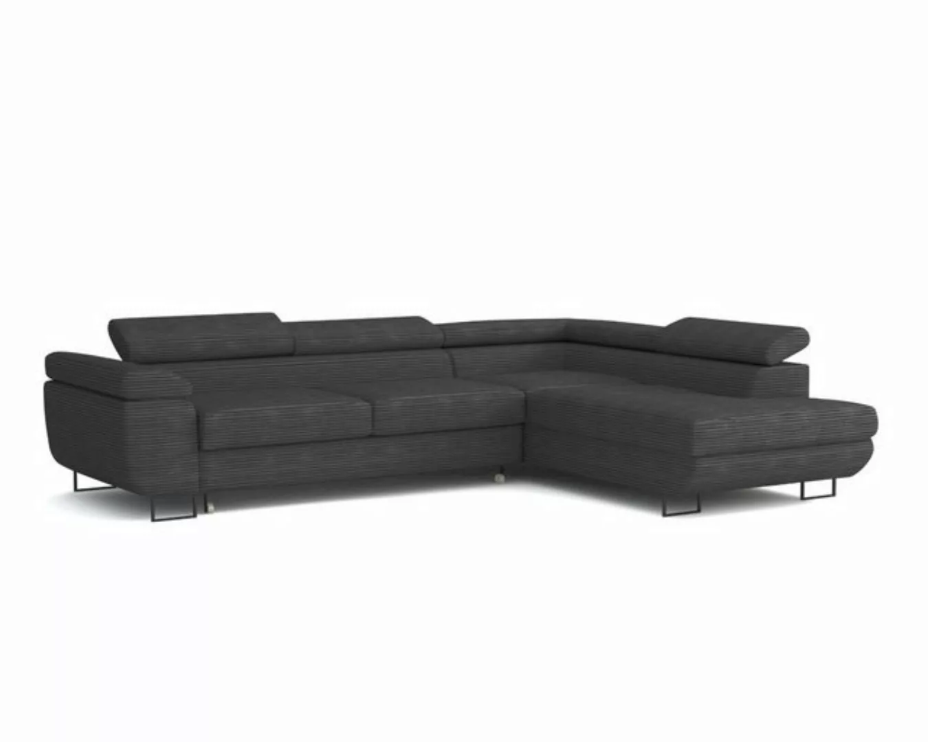 Deine Möbel 24 Wohnlandschaft ASTON Cord-Stoff Samt 277 cm breit Ecksofa So günstig online kaufen