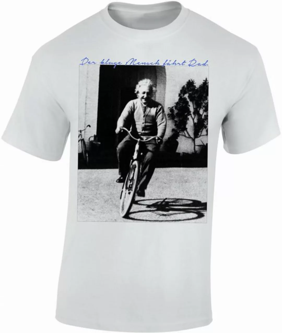 Baddery Print-Shirt Fahrrad T-Shirt: "Der kluge Mensch fährt Rad", hochwert günstig online kaufen